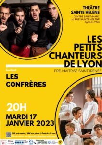 Lire la suite à propos de l’article Le petits chanteurs de Lyon. Concert : Mardi 17 janv à 20h. Théâtre Saint-Hélène