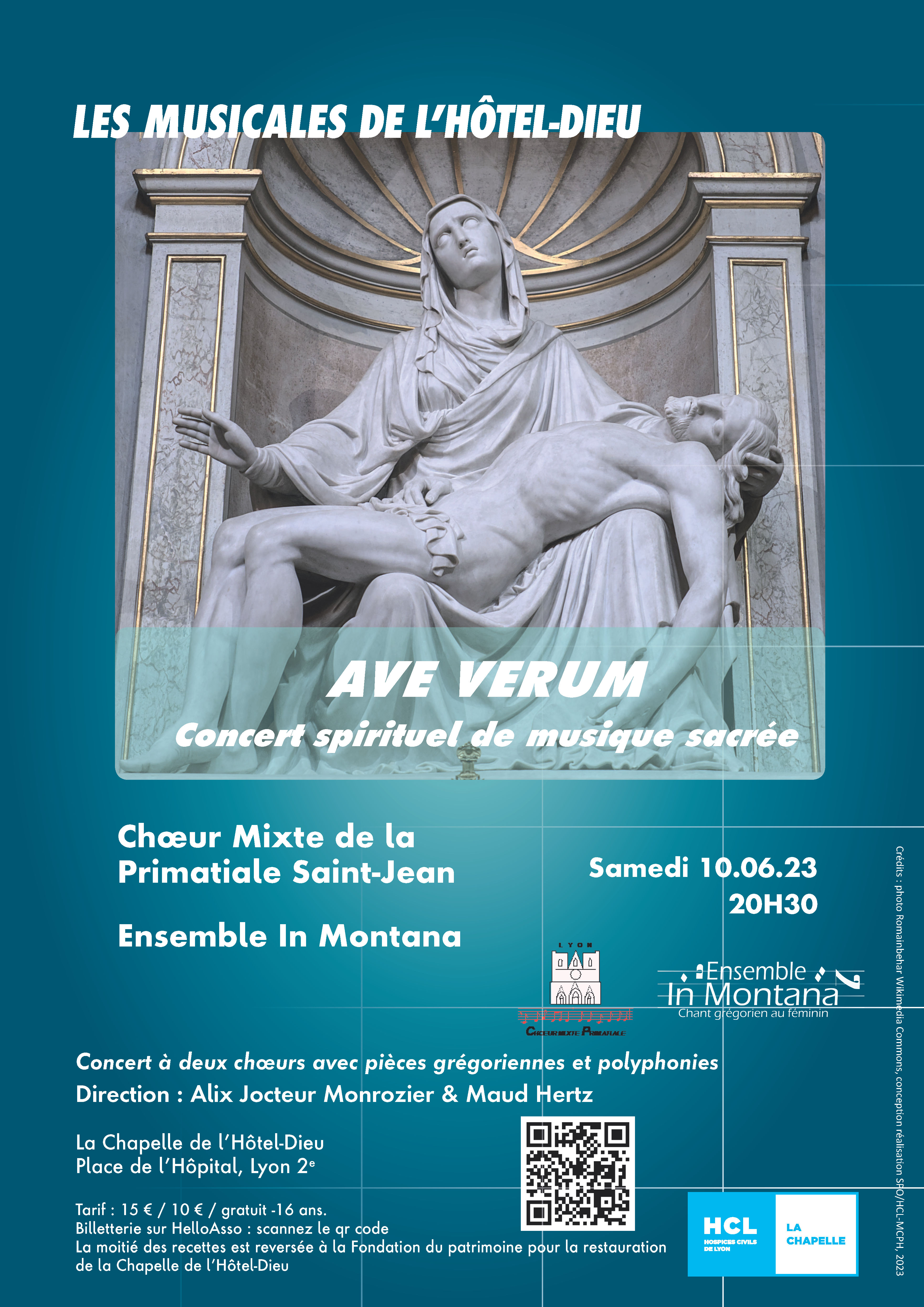 Concert : Chœur Mixte de la Primatiale Saint-Jean. Samedi 10 juin à 20h30 - Chapelle de l'Hôtel-Dieu