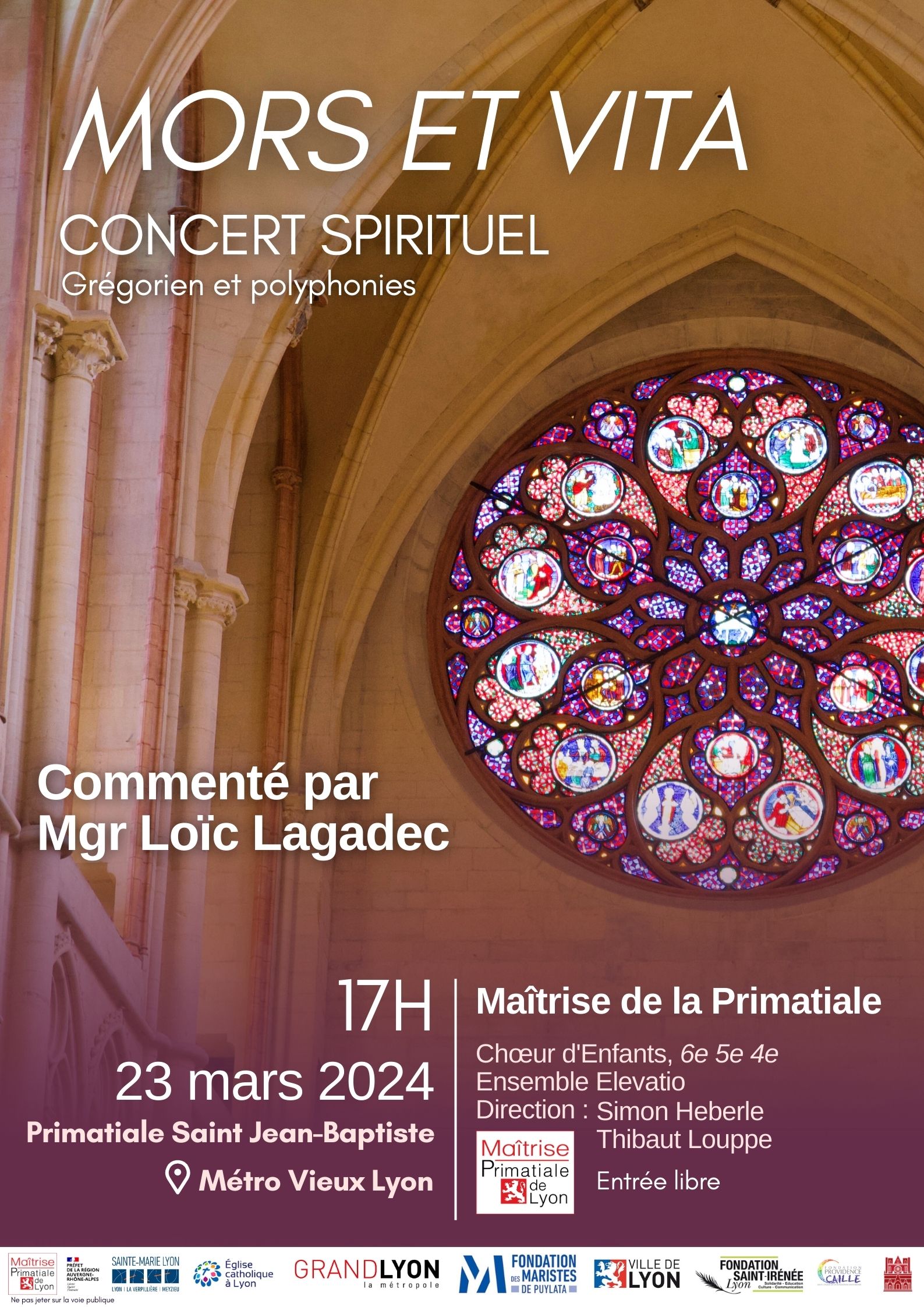 Lire la suite à propos de l’article 23 mars : Concert spirituel “Mors et Vita” grégorien et polyphonies – Cathédrale de Lyon