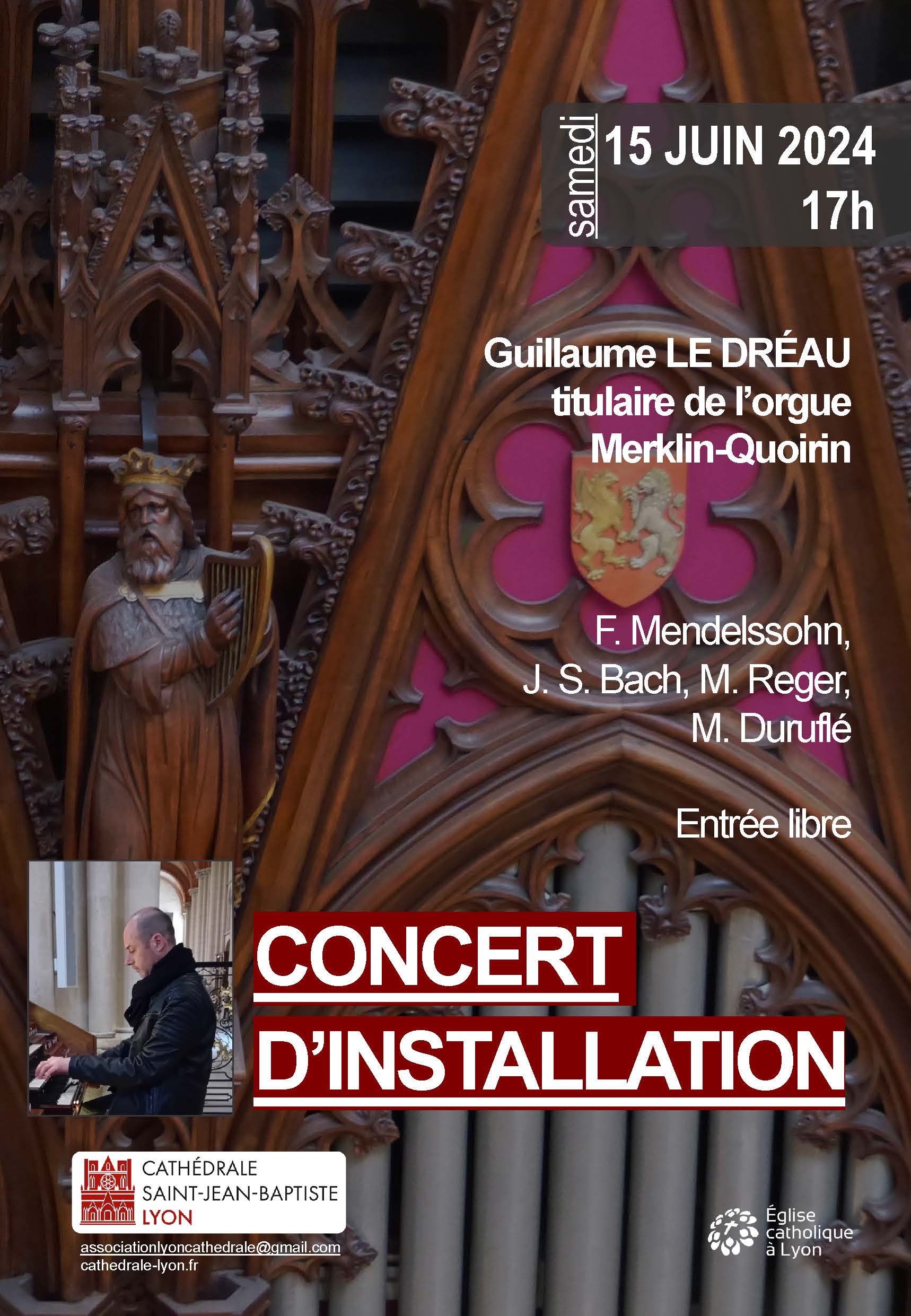 Concert d'installation de Guillaume Le Dréau, 15 juin à 17h