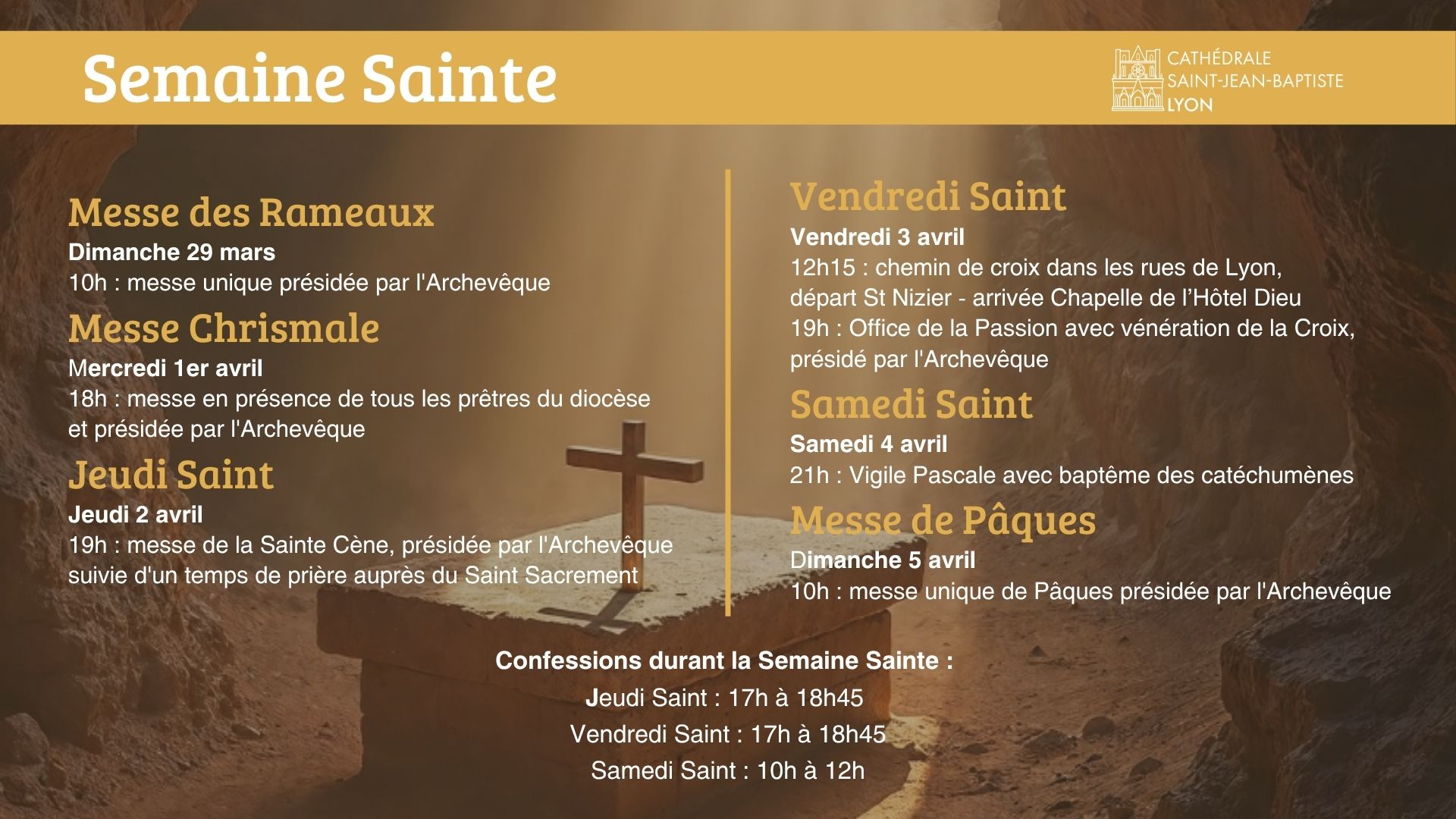 Programme du Carême, semaine sainte et Pâques